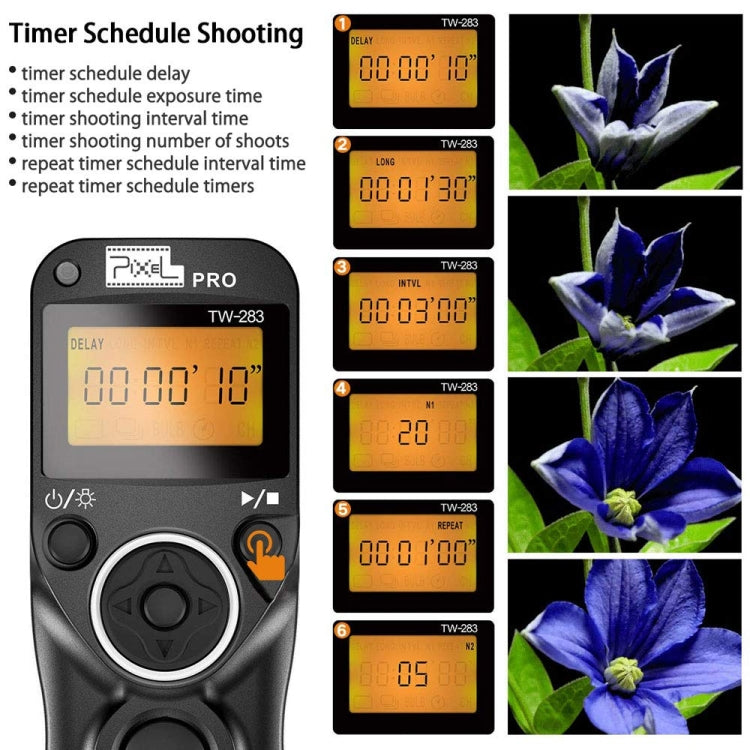 For Nikon DC2 Pixel TW283 Shutter Wireless Delay Remote Control SLR Shutter Flasher