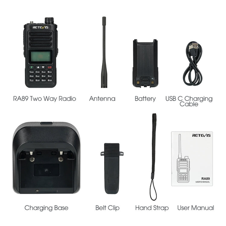 RETEVIS RA89 UV Dual-segment IP68 Water-resistant Dual-guard Dual-standby Walkie Talkie(US Frequency 144-148/420-450MHz)