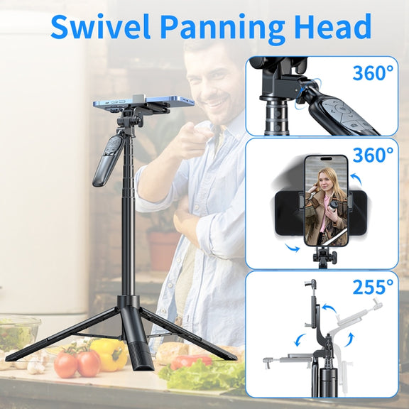 Pixel ST2 1.6m Anti Shake Selfie Stick Head Tripod Handheld Portable Folding Remote Control Outdoor Photo Stands(With Bluetooth Remote Control)