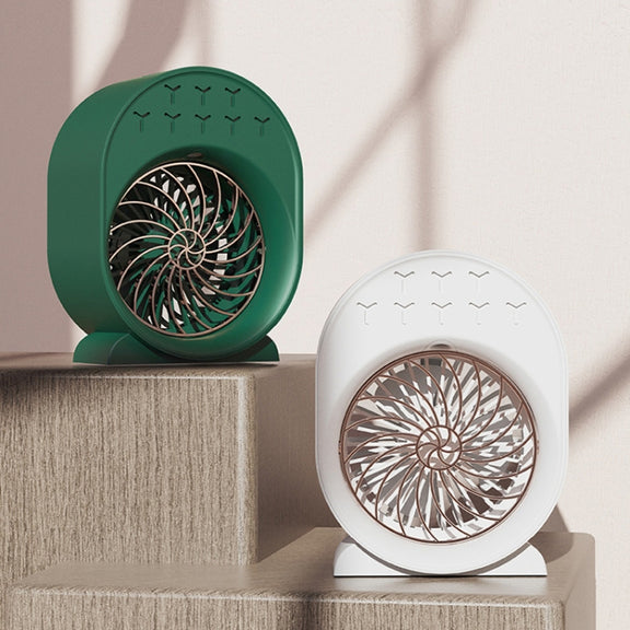 USB Spray Humidification Air Conditioning Fan Small Portable Desktop Air Cooler, Style: Charging (White)