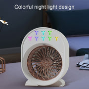 USB Spray Humidification Air Conditioning Fan Small Portable Desktop Air Cooler, Style: Charging (White)