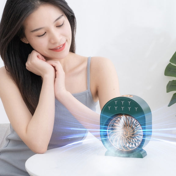 USB Spray Humidification Air Conditioning Fan Small Portable Desktop Air Cooler, Style: Charging (White)