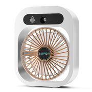 USB Charging Humidification Air Conditioner Fan Nano Spray Desktop Portable Cooling Fan(White)