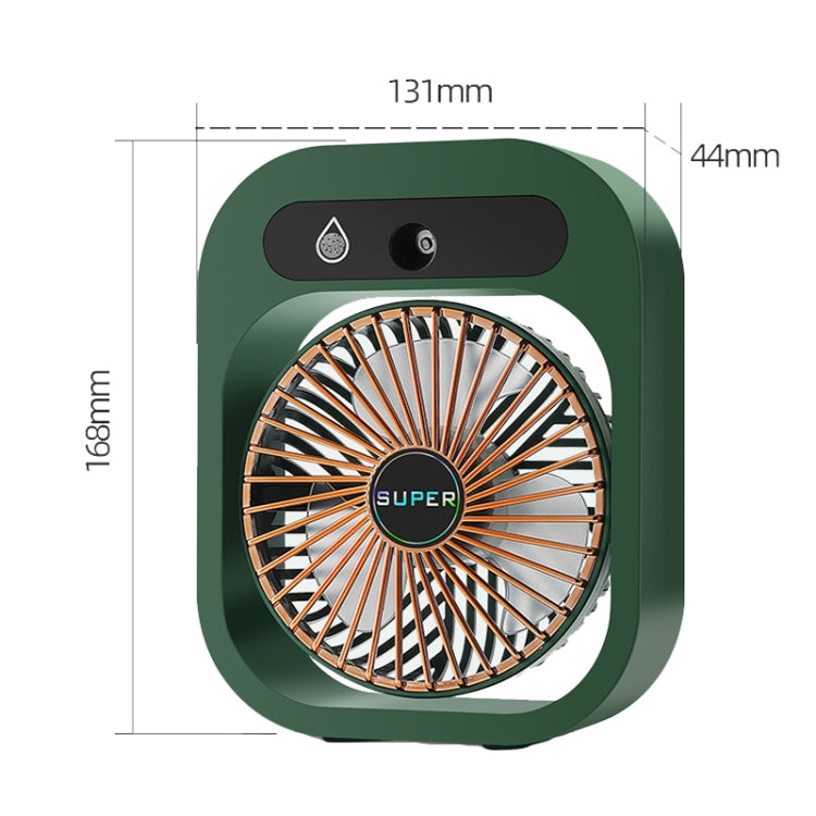 USB Charging Humidification Air Conditioner Fan Nano Spray Desktop Portable Cooling Fan(Green)