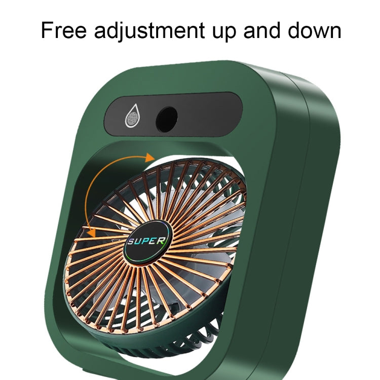 USB Charging Humidification Air Conditioner Fan Nano Spray Desktop Portable Cooling Fan(Green)
