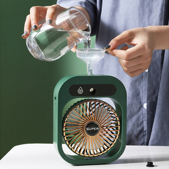 USB Charging Humidification Air Conditioner Fan Nano Spray Desktop Portable Cooling Fan(Green)