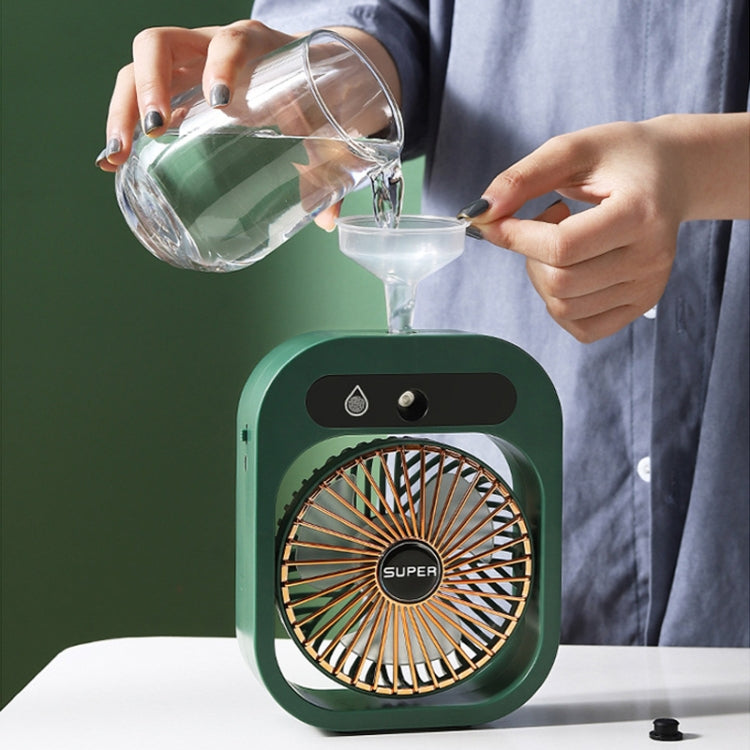 USB Charging Humidification Air Conditioner Fan Nano Spray Desktop Portable Cooling Fan(Green)