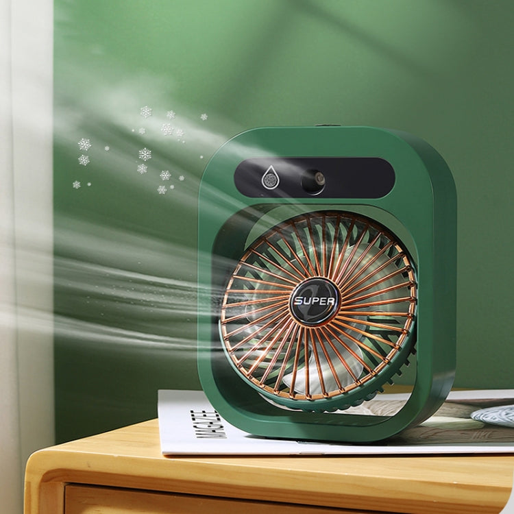 USB Charging Humidification Air Conditioner Fan Nano Spray Desktop Portable Cooling Fan(Green)