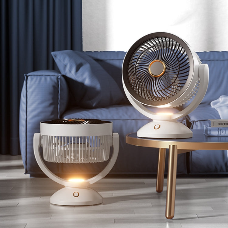 Desktop Air Circulation Upright Night Light Fan Household Rotatable Turbo Fan, Style: Plug-in Model