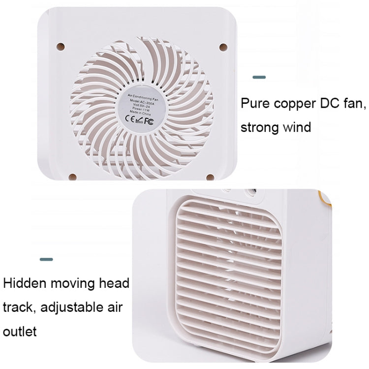 Mini Desktop Air Conditioner Fan Household Spray Humidification Air Cooler(White)