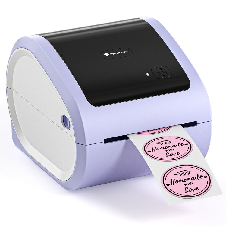 Phomemo D520-BT Bluetooth Thermal Shipping Label Printer Wireless Desktop Printer For Barcode Address Labels, Size: EU(Purple White)