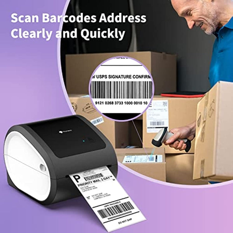 Phomemo D520-BT Bluetooth Thermal Shipping Label Printer Wireless Desktop Printer For Barcode Address Labels, Size: US(Pink White)