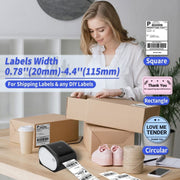 Phomemo D520-BT Bluetooth Thermal Shipping Label Printer Wireless Desktop Printer For Barcode Address Labels, Size: US(Pink White)