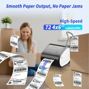 Phomemo D520-BT Bluetooth Thermal Shipping Label Printer Wireless Desktop Printer For Barcode Address Labels, Size: US(Pink White)