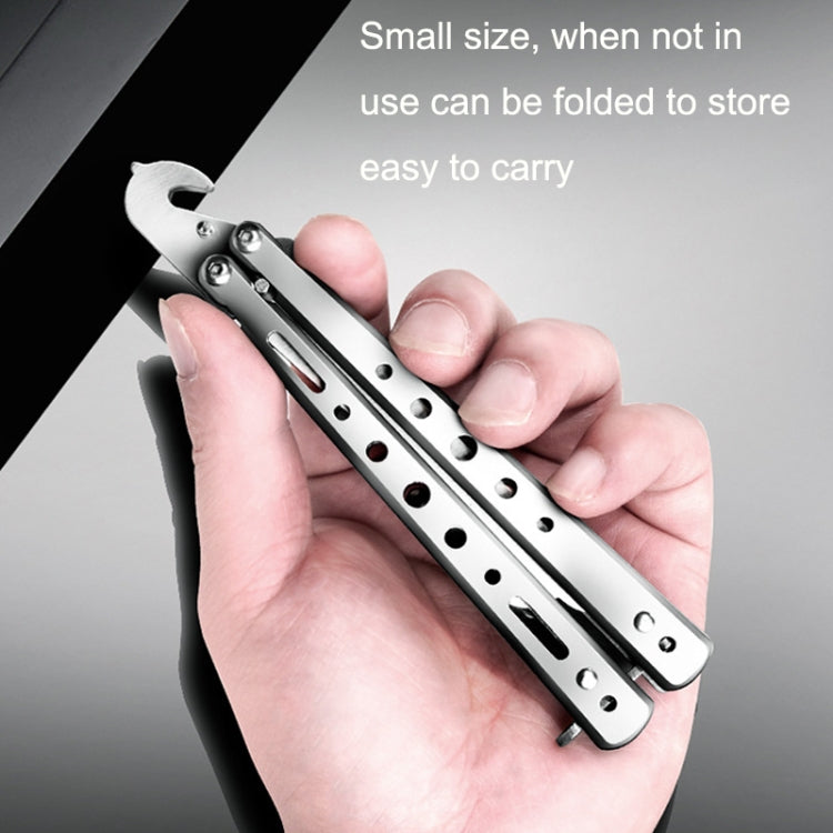 Folding Stone Clearing Hook Safety Hammer Portable Car Tire Cleaning Tool Set(Silver)