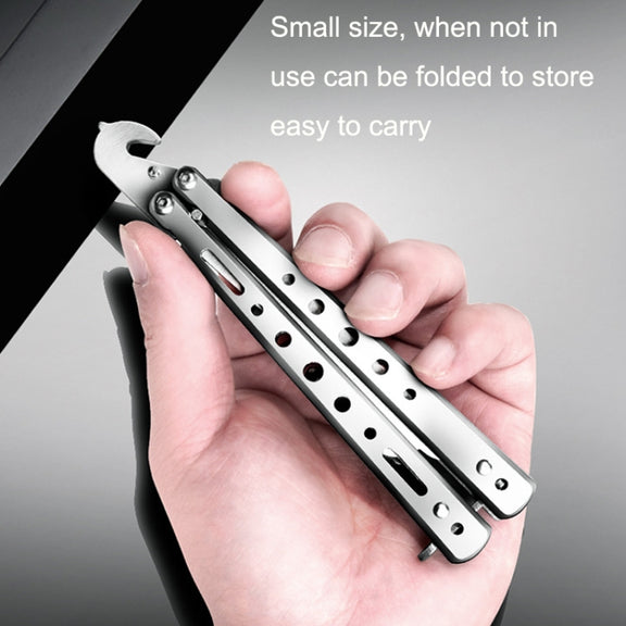 Folding Stone Clearing Hook Safety Hammer Portable Car Tire Cleaning Tool Set(Silver)