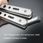 Folding Stone Clearing Hook Safety Hammer Portable Car Tire Cleaning Tool Set(Silver)