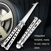 Folding Stone Clearing Hook Safety Hammer Portable Car Tire Cleaning Tool Set(Silver)