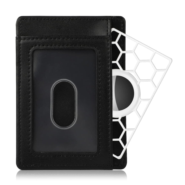 For Airtag Location Tracker Card Shape Honeycomb Protective Cover(Black)