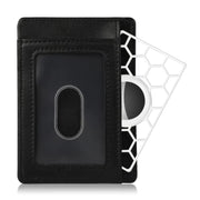 For Airtag Location Tracker Card Shape Honeycomb Protective Cover(Black)