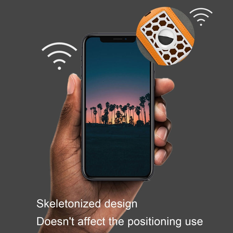 For Airtag Location Tracker Card Shape Honeycomb Protective Cover(Black)