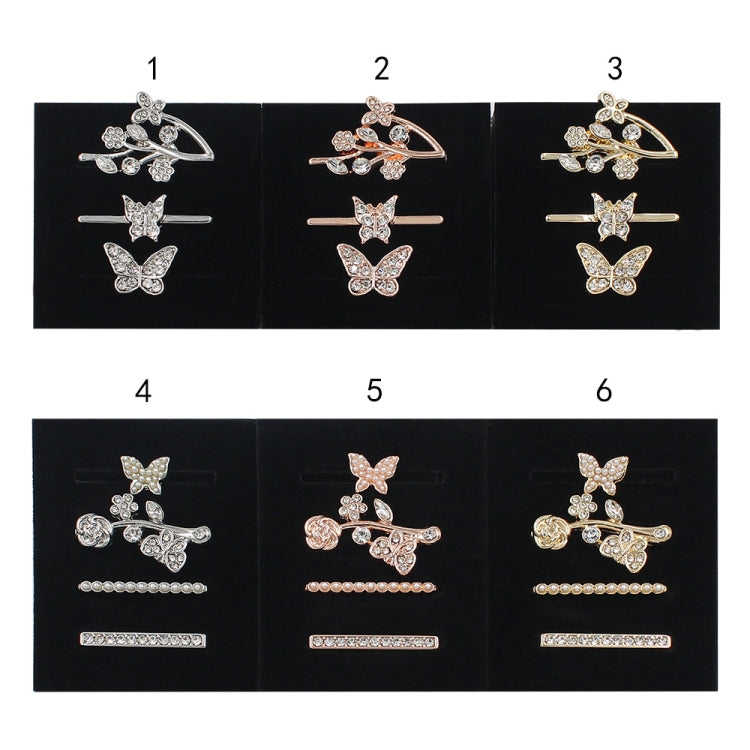 3pcs/Set Smart Watch Silicone Watch Band Decorative Ring Butterfly Buckle Watch Band Decorations(3)