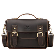 HUMERPAUL Leather Crossbody Bag Men Retro Shoulder Bag Commuter Men Small Square Bag(Coffee)