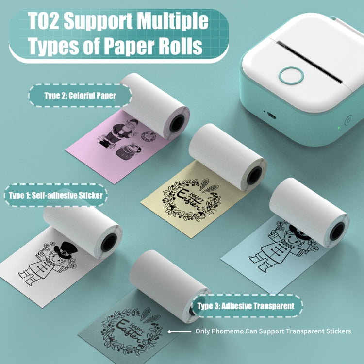 Phomemo T02 Gift Box Phone Bluetooth Mini Printer Photo Thermal Printer Family Student Wrong Question Printer(White)