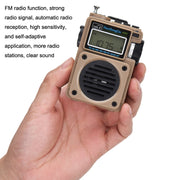 HanRongda HRD-701 Portable Full Band Radio Subwoofer Bluetooth TF Card Digital Display Radio(Yellow)