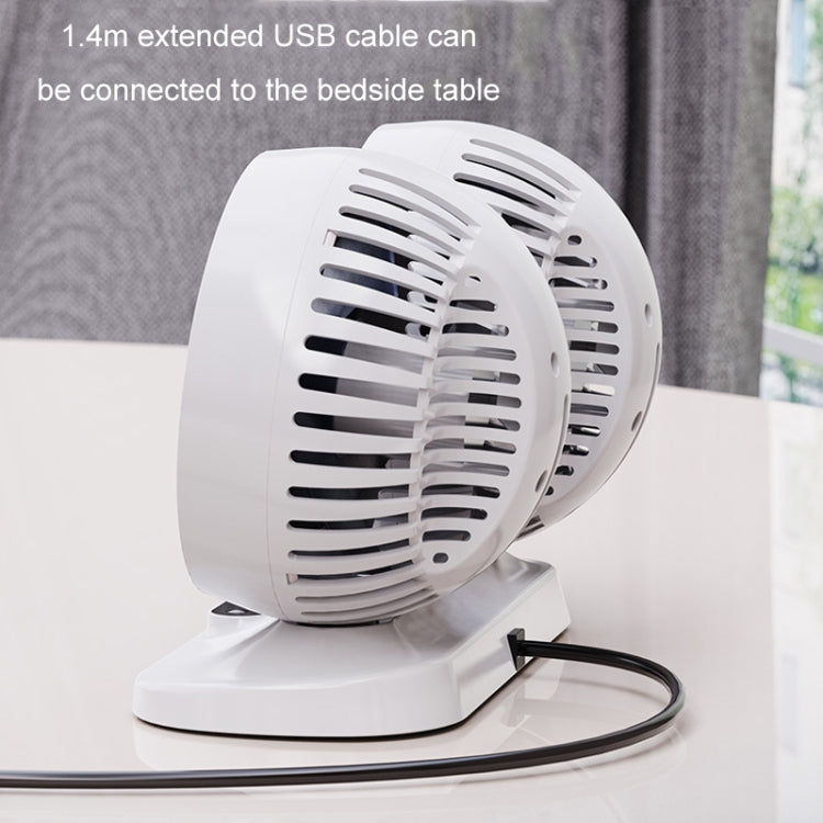 12v/24v Car Fan USB Interface Powerful Double Head Electric Fan(Olive Black)