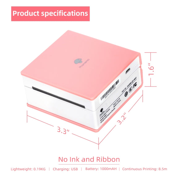 Phomemo M02-PK Pocket Small Bluetooth Portable Photo Thermal Label Wrong Question Printer