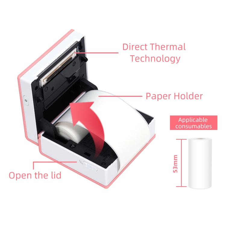 Phomemo M02-WH Pocket Small Bluetooth Portable Photo Thermal Label Wrong Question Printer