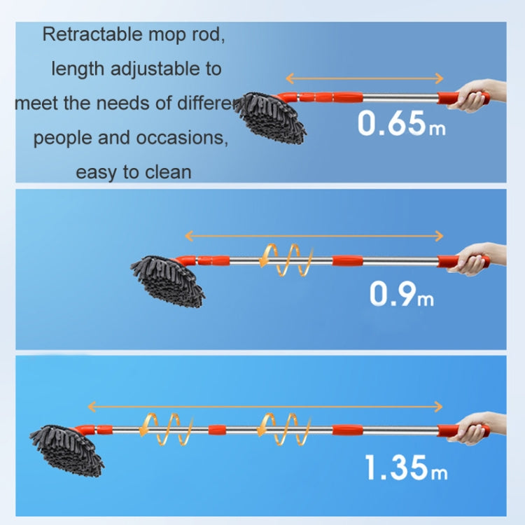 Car Wash Mop Soft Brush Long Handle Telescopic Rotary Car Cleaning Tool(Orange)