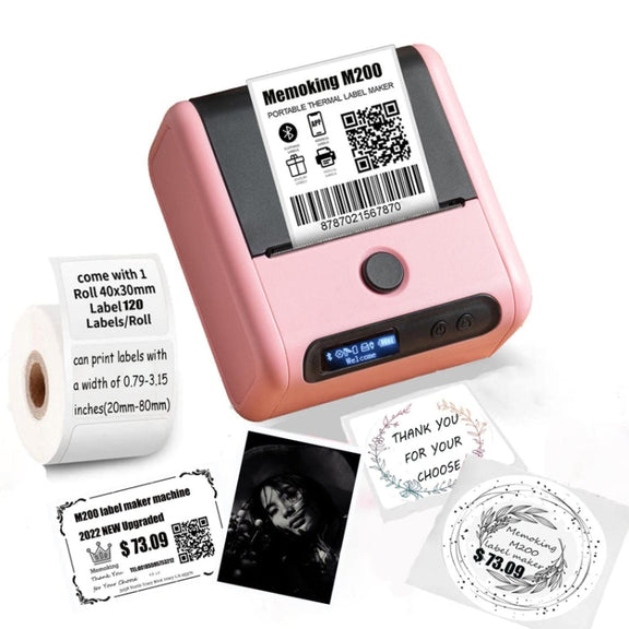 Phomemo M200 QR Code Tag Handheld Portable Bluetooth Thermal Label Printer(Pink)
