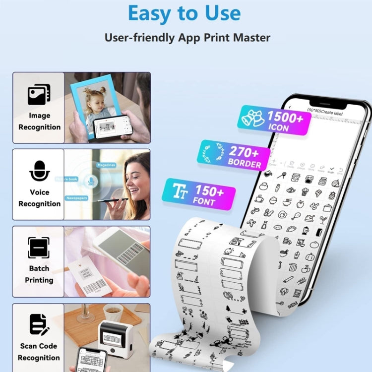 Phomemo M200 QR Code Tag Handheld Portable Bluetooth Thermal Label Printer(Pink)
