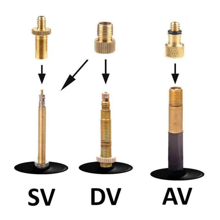 16 in 1 Type 2 SV/AV/DV Bicycle Valve Adapter Set Bike Ball Pump Accessories