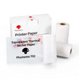For Phomemo T02 3rolls Bluetooth Printer Thermal Paper Label Paper 50mmx3.5m 20 Years Black on Transparent Sticker - free shipping - PMC TechLife - Order now!