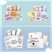 For Phomemo T02 3rolls Bluetooth Printer Thermal Paper Label Paper 50mmx3.5m 20 Years Black on Transparent Sticker