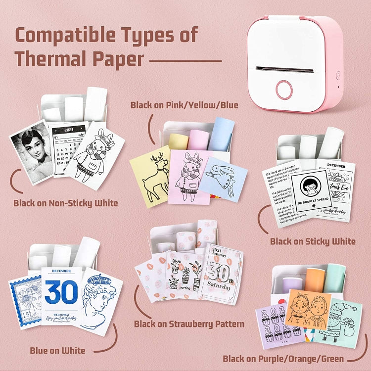 For Phomemo T02 3rolls Bluetooth Printer Thermal Paper Label Paper 50mmx3.5m 20 Years Black on Transparent Sticker
