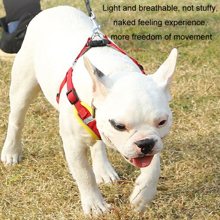 Pet Dog Harness Reflective Anti-break-off Vest-style Leash, Color: Mesh Orange(M)