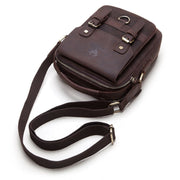 HUMERPAUL Men Shoulder Bag Retro Leather Crossbody Bag(Brown)