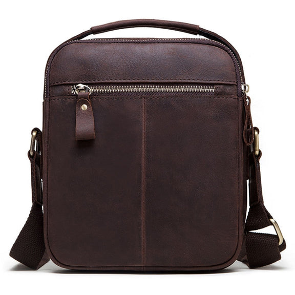 HUMERPAUL Men Shoulder Bag Retro Leather Crossbody Bag(Brown)