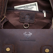 HUMERPAUL Men Shoulder Bag Retro Leather Crossbody Bag(Brown)