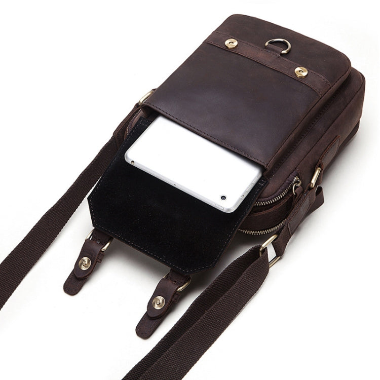 HUMERPAUL Men Shoulder Bag Retro Leather Crossbody Bag(Brown)