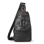 HUMERPAUL Men Shoulder Bag Leather Crossbody Bag(Black)