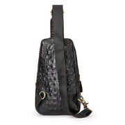 HUMERPAUL Men Shoulder Bag Leather Crossbody Bag(Black)