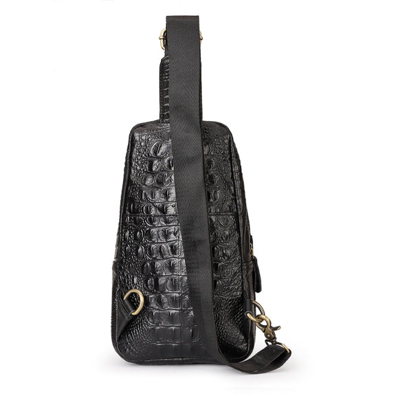 HUMERPAUL Men Shoulder Bag Leather Crossbody Bag(Black)
