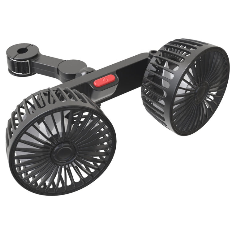 12V/24V Car Rear Seat Back USB Interface Powerful Double-headed Fan(F4207)