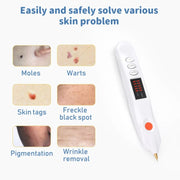Spot Mole Pen Spot Removal Instrument Home Beauty Instrument, Spec: Charging Model EU Plug(Golden)