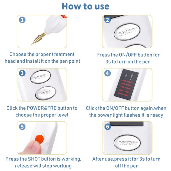 Spot Mole Pen Spot Removal Instrument Home Beauty Instrument, Spec: Charging Model EU Plug(Golden)